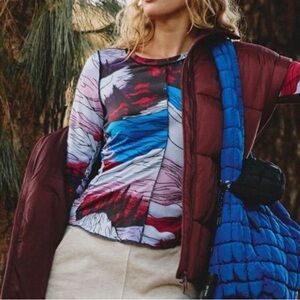 Free People FP Movement Right On Run Rocky Ridge Long Sleeve Layer Tee NEW